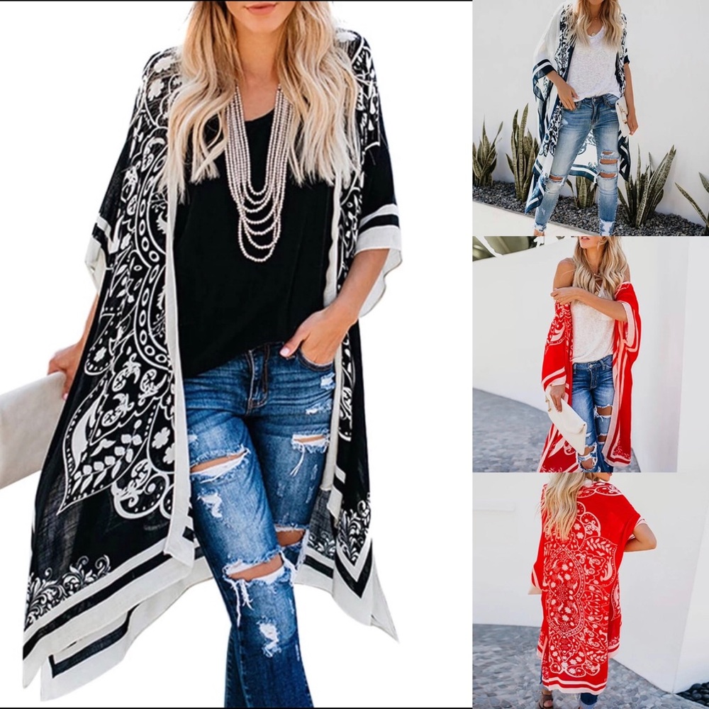 Print Shawl/Kimono & Beach Cover up.